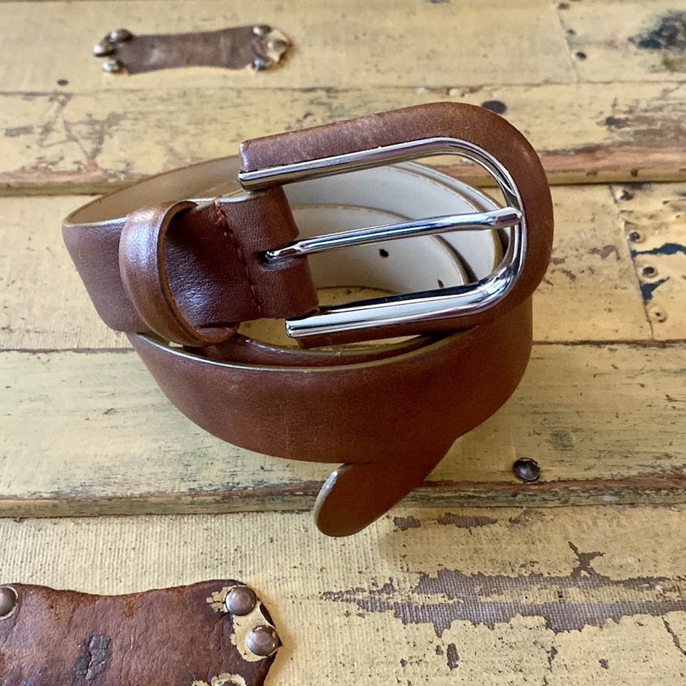 VIA SPIGA LEATHER BELT BROWN NEUTRAL ITALY LEATHER BELT WMNS SIZE S M
